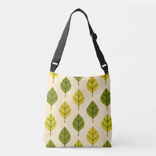 Ajustable Sac à bandoulière Feuilles Vertes et Jaunes (Devant)