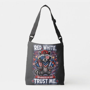 Ajustable Sac à bandoulière Fireworks Raccoon 4 juillet