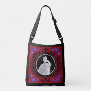 Ajustable Sac à bandoulière / fourre-tout lapin blanc étrang