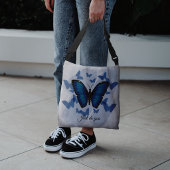 Ajustable Sac à bandoulière papillon bleu
