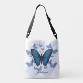 Ajustable Sac à bandoulière papillon bleu (Dos)