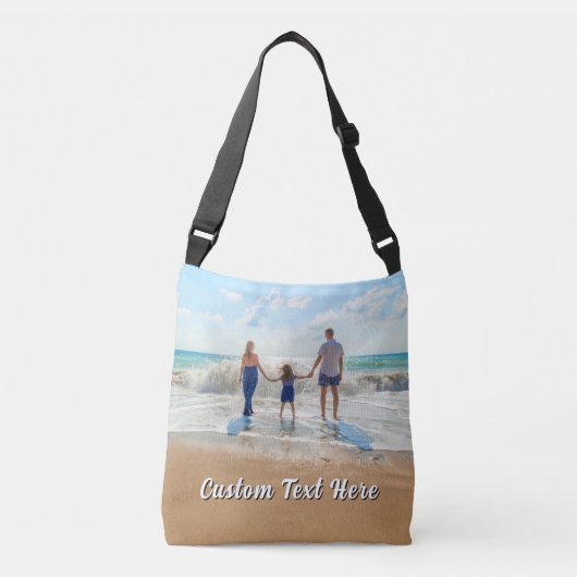Ajustable Sac à bandoulière photo personnalisé avec texte (Devant)