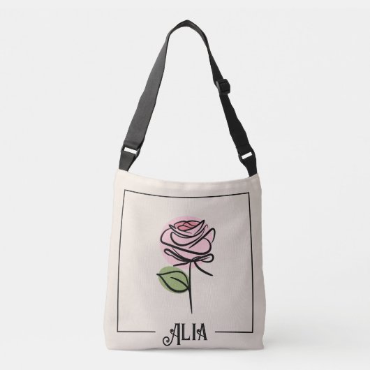 Ajustable Sac à bandoulière Rose Art (Devant)