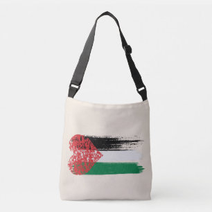 Ajustable Sac à bandoulière Solidarité Palestinienne Cœur