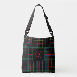 Ajustable Sac à bandoulière tartan à monogramme