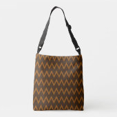 Ajustable Sac à bandoulière zigzag marron (Dos)