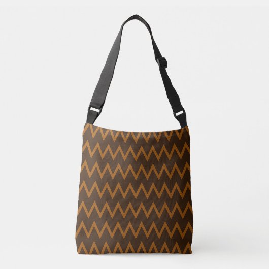 Ajustable Sac à bandoulière zigzag marron (Devant)