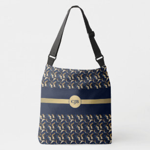 Ajustable Sac à dos abstrait personnalisé Navy & Or