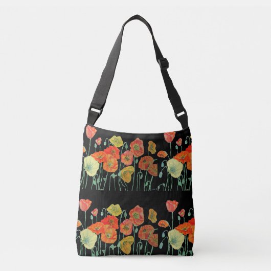 Ajustable Sac à fleurs fleuris rouge orange jaune Poppies (Devant)