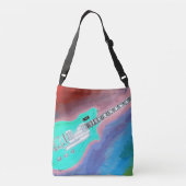 Ajustable Sac à guitare vert porté croisé (Dos)