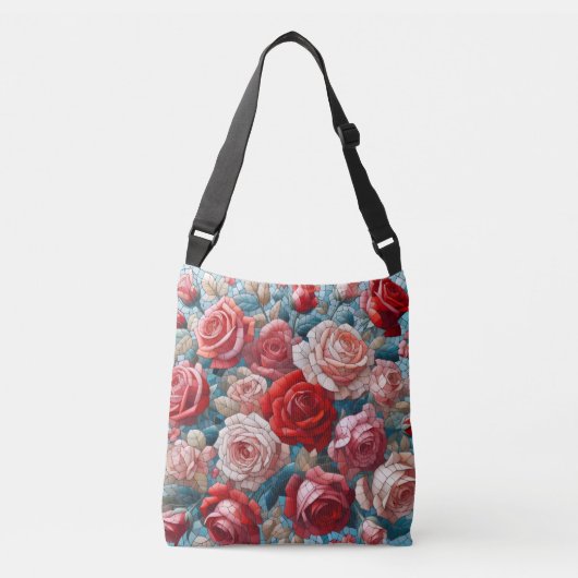 Ajustable Sac à main à motif vitrail de roses (Devant)