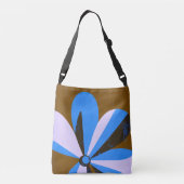 Ajustable Sac à main abstrait fleur moderne bleu (Dos)