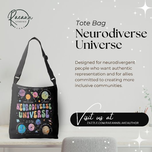 Ajustable Sac à main de sensibilisation à l'univers neurodiv
