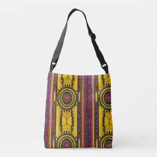 Ajustable Sac à main diagonal en jaune/violet amérindien