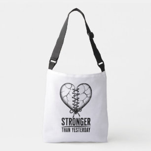 Ajustable Sac à main en toile avec cœur cousu Plus fort qu'h