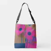 Ajustable Sac à main fleuri rose moderne / Fleur audacieuse (Dos)