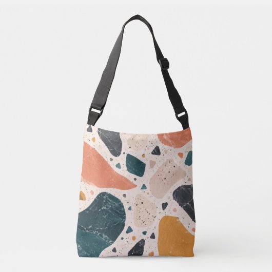 Ajustable Sac à main moderne en terrazzo abstrait (Devant)