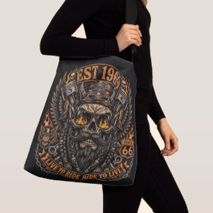 Ajustable Sac À Main Motard Crâne Barbu ToteEst 1969