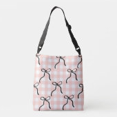 Ajustable Sac à main rose avec noeuds noirs (Dos)