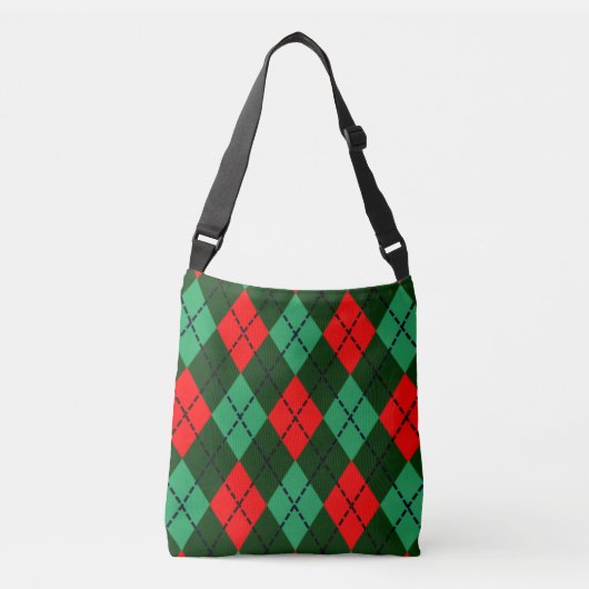 Ajustable Sac à main rouge vert tartan (Devant)