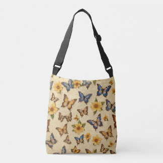 Ajustable Sac à main vibrant jaune mosaïque – Floral
