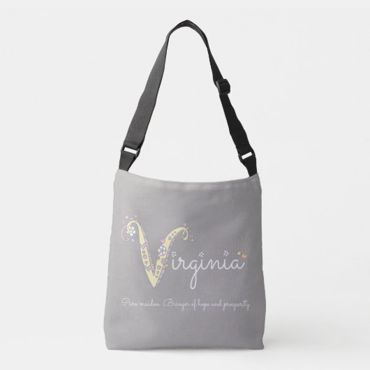 Ajustable Sac à monogramme V signifiant Virginia (Devant)