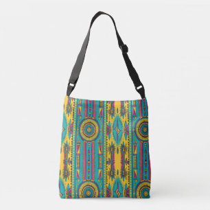 Ajustable Sac à travers le corps à motifs amérindiens bleu/j