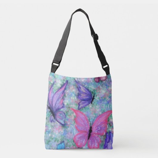 Ajustable Sac bandoulière avec papillons (Devant)