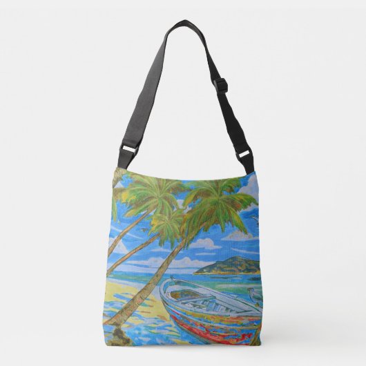 Ajustable Sac bandoulière Tropical Scene (Devant)