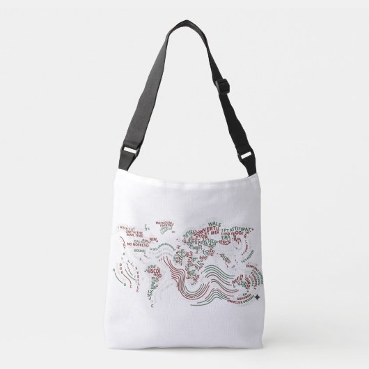 Ajustable Sac Cabas Terre Art Typographique (Devant)