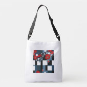 Ajustable Sac carrossable à Motif à fleurs rouges (Dos)