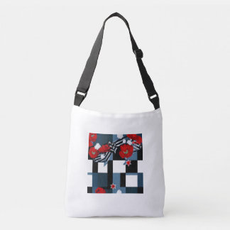 Ajustable Sac carrossable à Motif à fleurs rouges