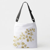 Ajustable Sac carrossable blanc avec feuille doré (Devant)
