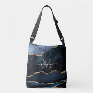 Ajustable Sac carrossable bleu bleu marine Nom personnalisé