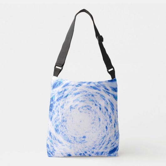 Ajustable Sac carrossable bleu et blanc (Devant)