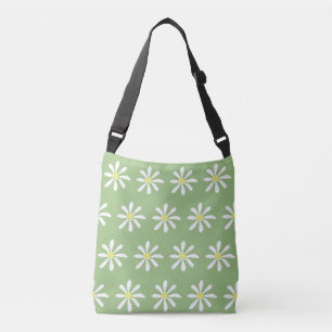 Ajustable Sac carrossable Dainty Daisy (Sage Green & White)