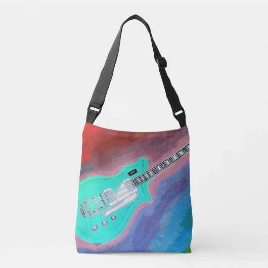 Ajustable Sac carrossable de guitare verte (Devant)