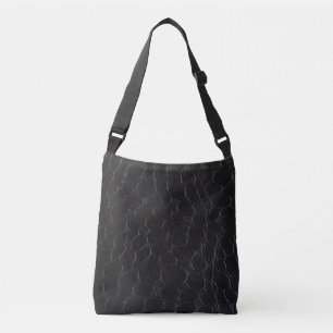 Ajustable Sac carrossable en cuir de serpent noir