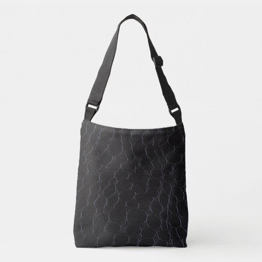 Ajustable Sac carrossable en cuir de serpent noir (Devant)