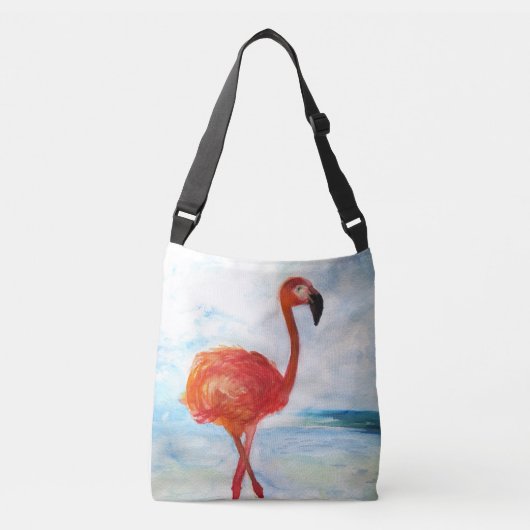 Ajustable Sac carrossable en Flamant rose rose (Devant)