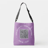 Ajustable Sac carrossable mauve-texte personnalisé QR Code S (Dos)