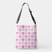 Ajustable Sac carrossable mignon couleur rose Coeurs (Dos)