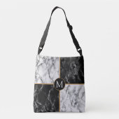 Ajustable Sac carrossable Monogram avec marbre noir blanc (Dos)