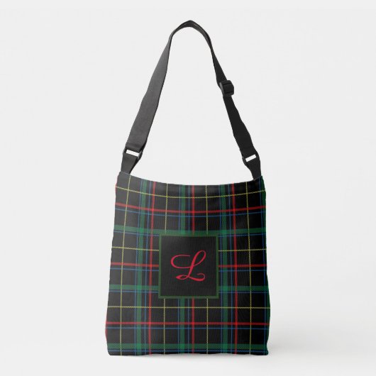 Ajustable Sac carrossable Monogramme Tartan (Devant)