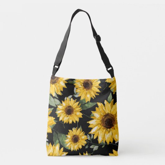 Ajustable Sac carrossable motif de tournesol (Dos)