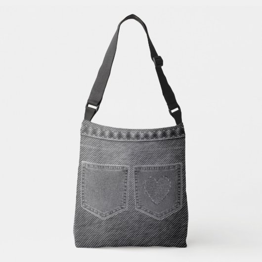 Ajustable Sac carrossable "noir & blanc" Jean Look (Devant)