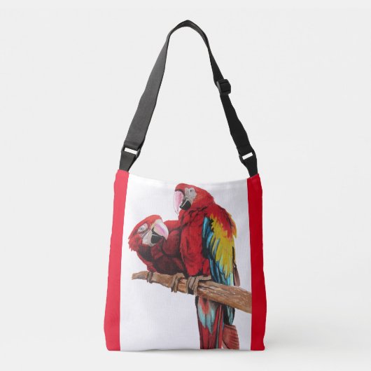 Ajustable Sac carrossable rouge Macaw (Devant)