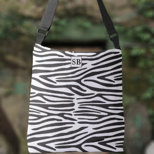 Ajustable Sac carrossable Zebra Print Black and White Stripe