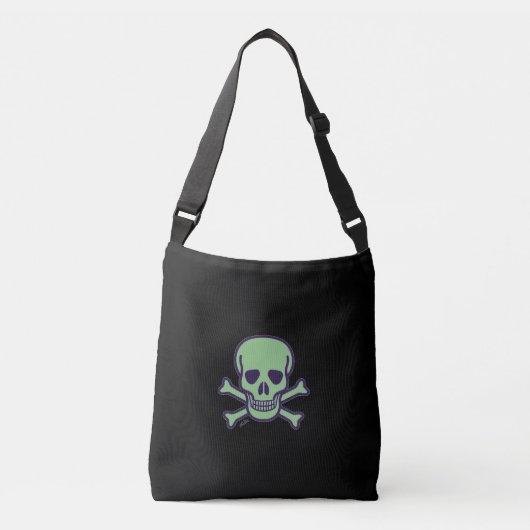 Ajustable Sac carrosserie noir crâne vert (Devant)