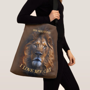 Ajustable Sac Corps Pour Son "I Love My Cat" Nom Personnalis